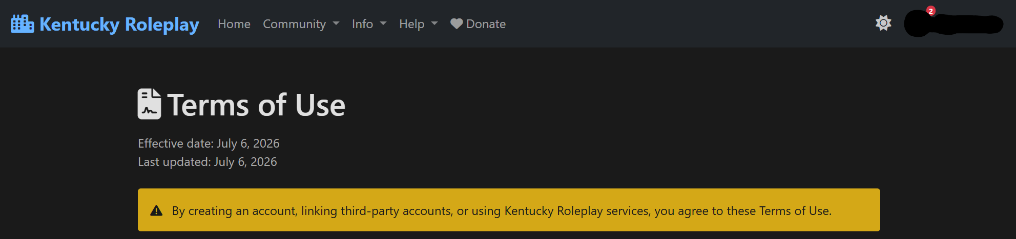 Website Update: "TOS" & PP Additions